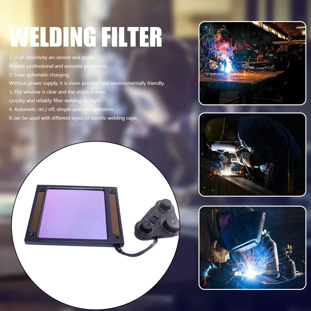 1PCS Solar Auto Darkening Welding Helmet Lens 5.12x4.33 Inches DIN15 Filter Lens Automatic Dark Filter Welding Protective Parts