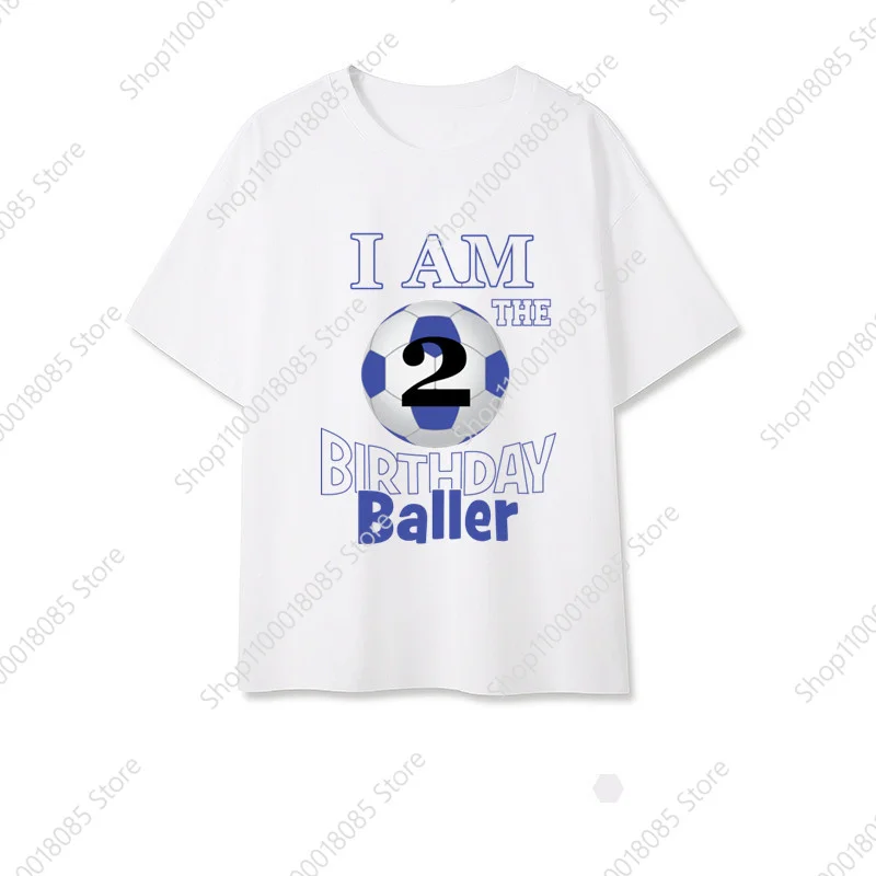 Family Matching Football Birthday Number 1-9 T-shirts Grandparents Mom Dad Bro Sis Top It Is My Birthday Soccer Print TShirt