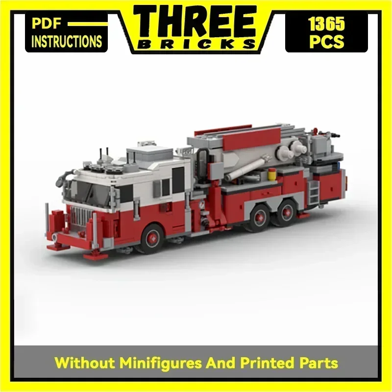 

City Car Model Moc Building Bricks New York Fire Brigade Tower Ladder Technology Blocks Gifts Christmas Toys DIY Sets Assembly