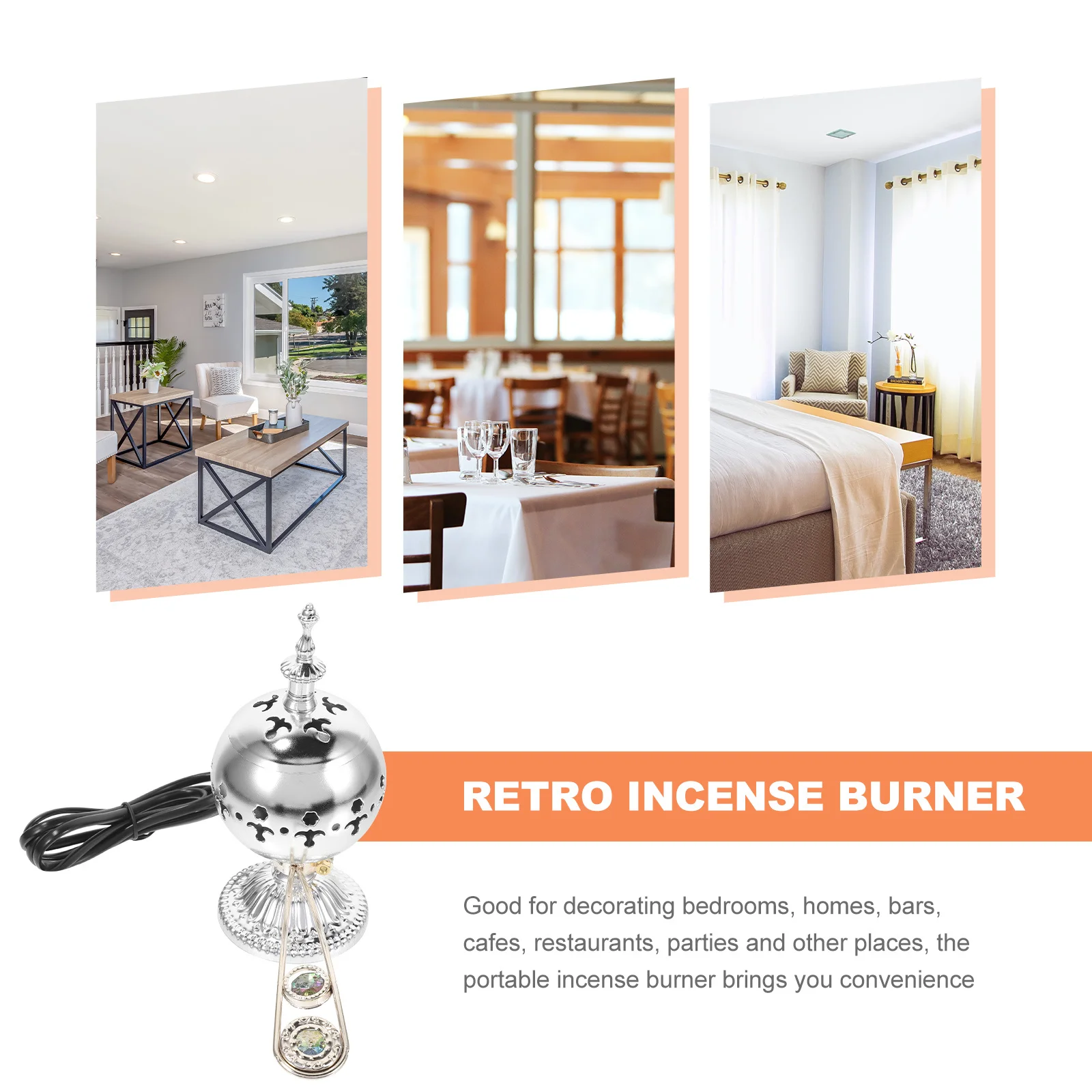 

Incense Burner Censer Holder Fragrance Cone Metal Aroma Stove Aluminum Alloy Classical Desktop Ornament