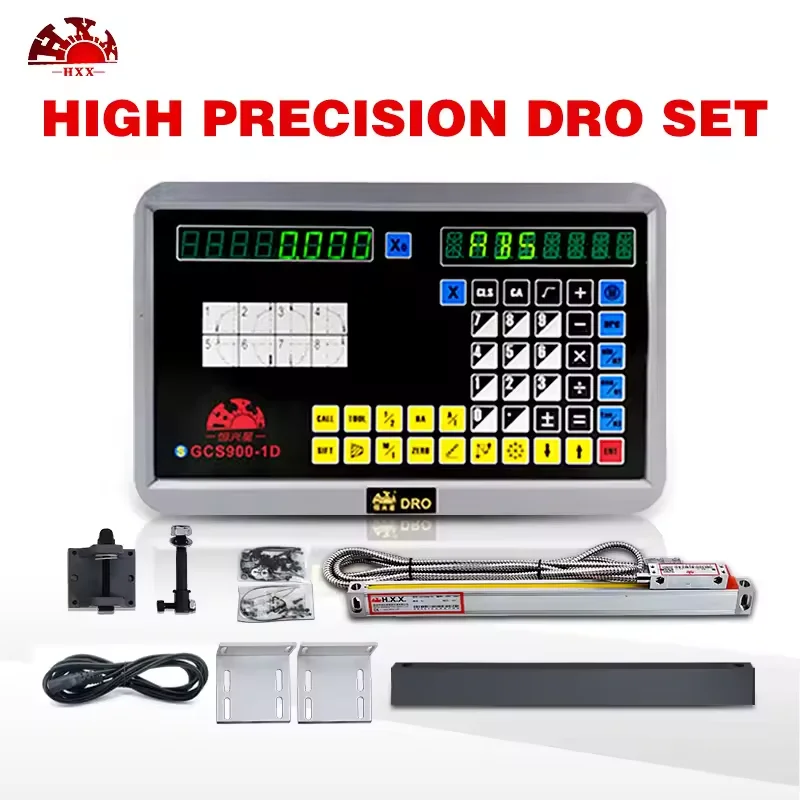 

HXX GCS900 Series One Axis DRO Digital Readout and One Linear Scale Optical Ruler for Lathe / Milling / Grinding / Sparking