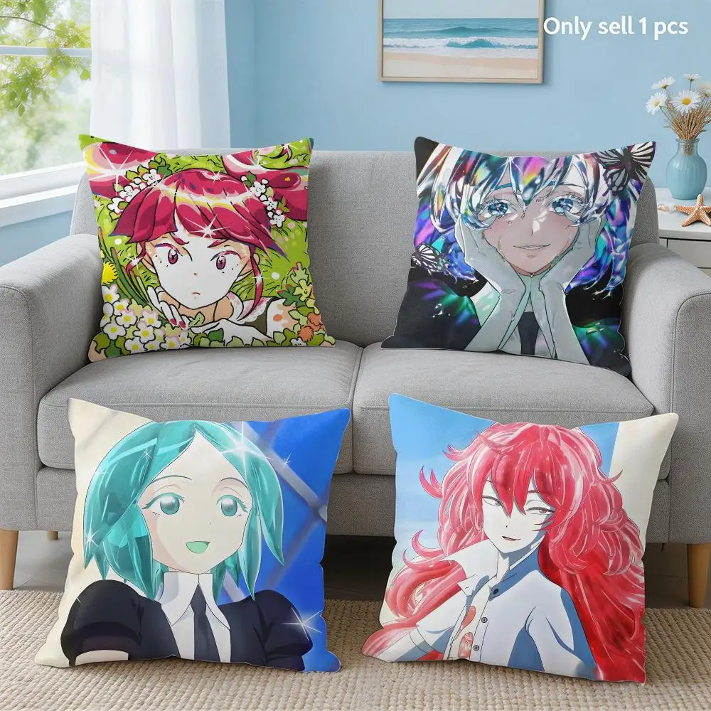 Anime L-Land Of The Lustrous Cushion Cover Soft Short Plush Throw Pillow Cover Hidden Zipper Cutecore Sofa Bedroom Home Decor
