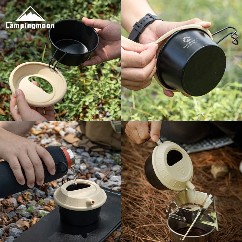 CAMPINGMOON Food Grade Silicone Pot Lid for Camping Coffee, Hand Brewed Pot Lid for Salad Bowl, Universal Pot Lid image 3