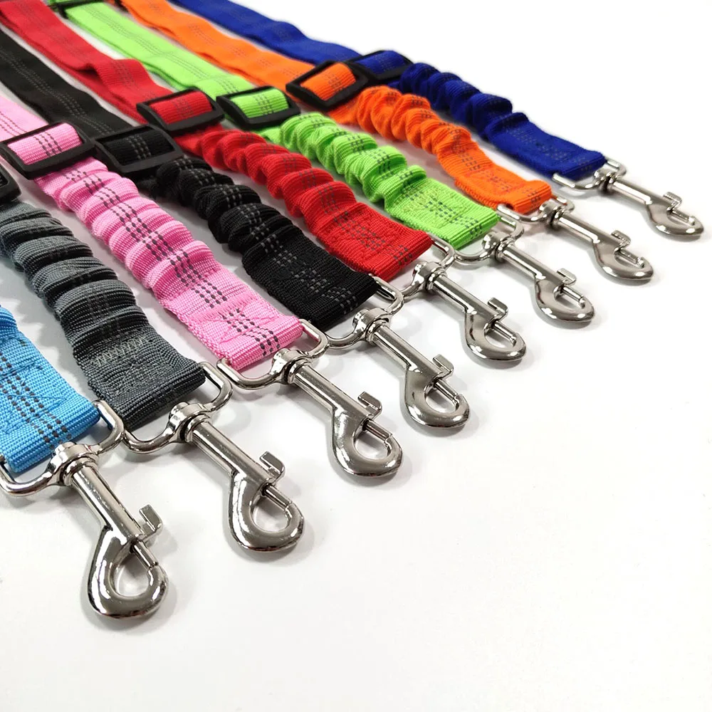 Cinto de segurança para cães, Arnês para cães, Ajustável, Durável, Nylon, Refletivo, Tecido Bungee, Tether, Suprimentos de viagem de carro