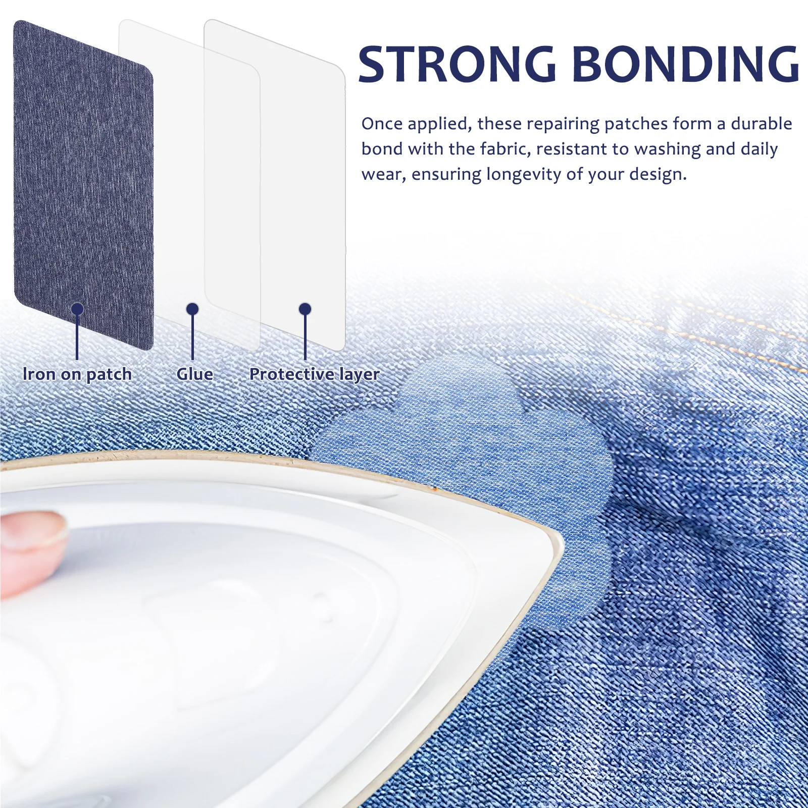 

10 Pcs On Patches for Jeans Denim Shirt Repair Clothes Cotton Patches For Repairing Clothes Garment Sticker Strong