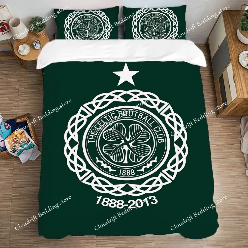 

Fun Celtics-FC Duvet Cover Pillowcase Bedding Set For Adult Soccer Boy Girl Bedroom Decoration Quilt Cover Gift US EU AU Size