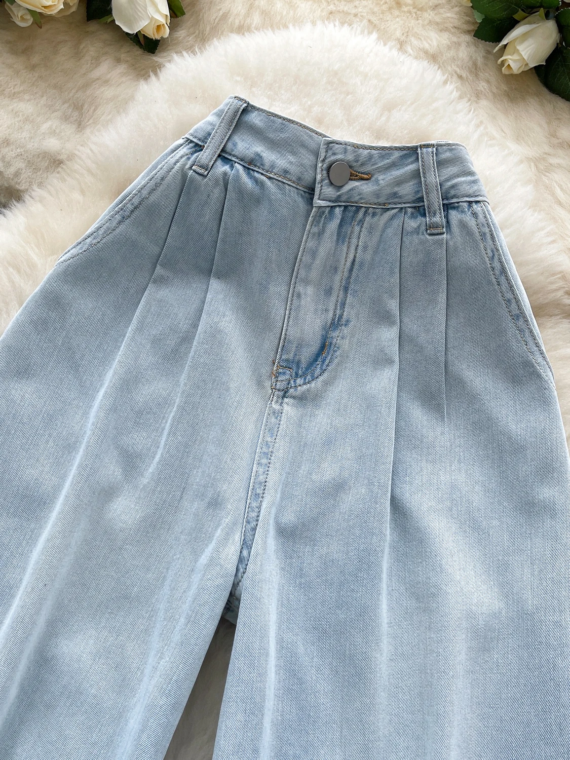 

Сексуальные светло-голубые джинсы в стиле ретро с высокой талией, тонкие широкие брюки, прямые расклешенные брюки длиной до пола, женские летние повседневные брюки на молнии