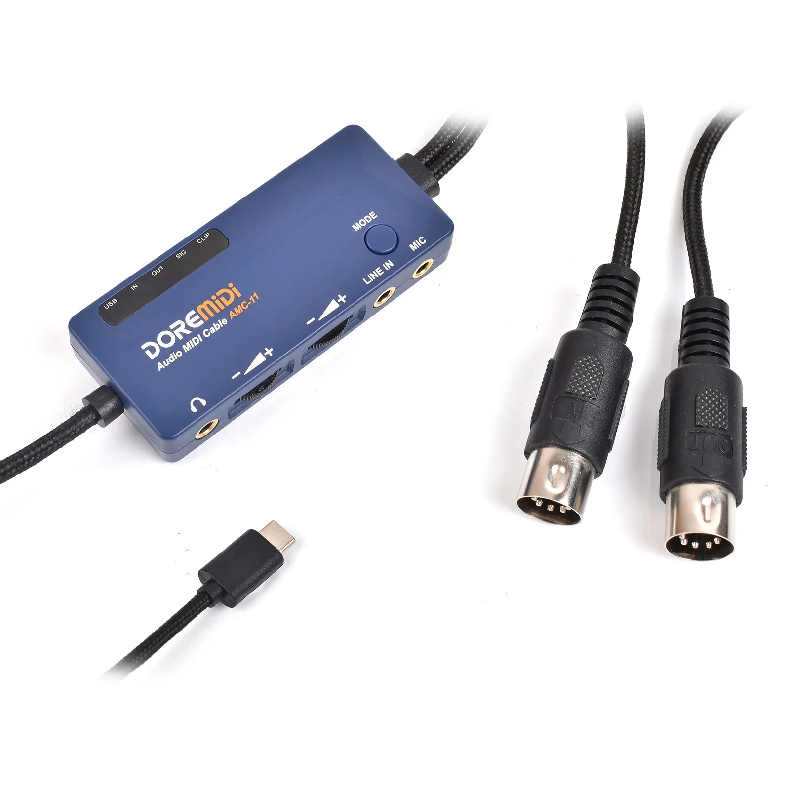 

Amc-11 Midi To Usb Audio Interface - 5-Pin Converter W/16-Channel Mixing & 10-Band Eq, Built-In Sound Card for Studio Recording