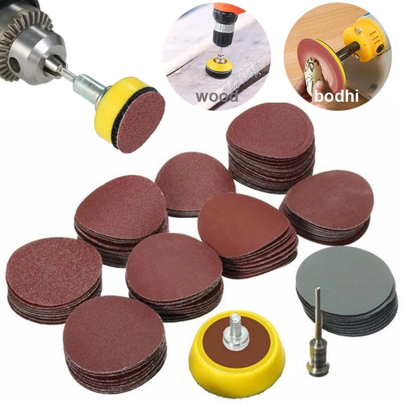 

102Pcs DIY Sanding Discs Pad 100-3000 Grit 1/2/3Inch Abrasive Polishing Pad Kit for Dremel Rotary Tool Sandpapers Accessories