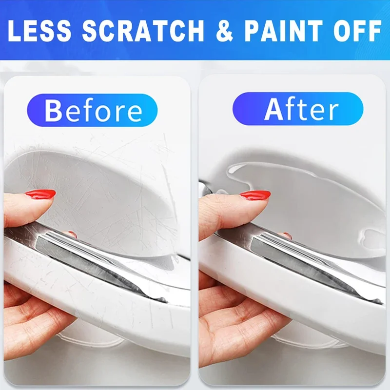 4/8Pcs Car Door Handle Bowl Anti-Scratch Invisible Transparent Protector Sticker Rearview Mirror Protection Strip Auto Accessory