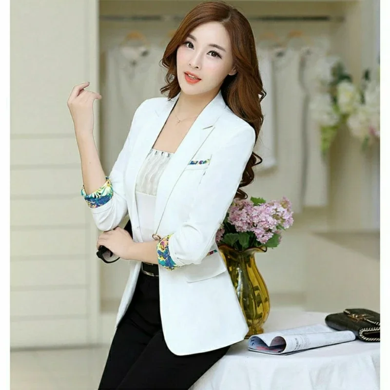 Vestito cappotto da donna manica lunga corto versione coreana nuovo cappotto da donna Blazer da donna per il tempo libero primaverile e autunnale da