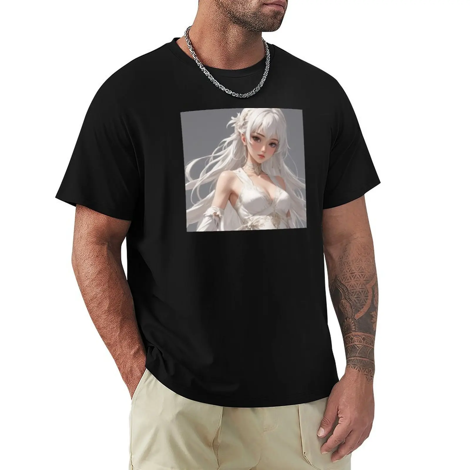 Frosty Elegance: Enchanting Anime Woman T-Shirt t shirt personalised T-Shirt
