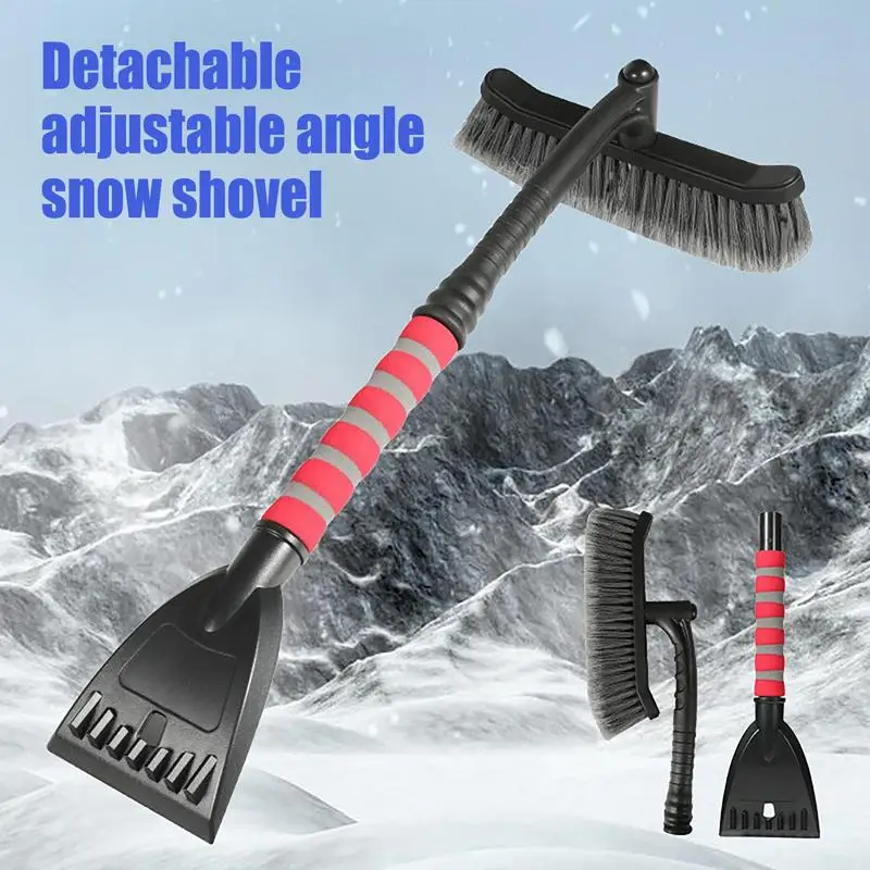 2 In 1 Car Snow Scrapper Ice Scraper For Car Ice Scraper With Snow Brush Winter Detachable Car Snow Sweeping Brush For Vehicle