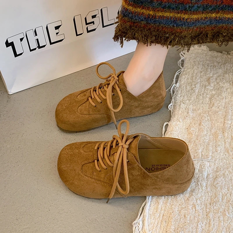 

Women's Vintage Versatile Casual Flat Trainer Shoes, Soft-Soled Lazy Bean Slip-On Shoes