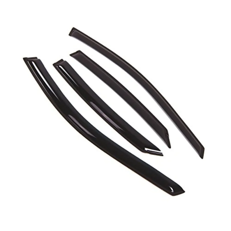 

Tuningpros WD2-194 Dark Smoke 4 Pcs Set Window Visor Outside Mount Deflector Rain Guard for Enhanced Weather Protection and Imp