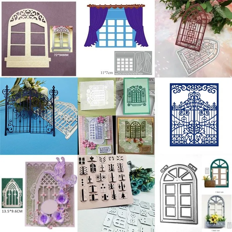 Hollow Irregular Window Door Metal Cut Dies Stencils for Scrapbooking Stamp/Photo Album Decorative Embossing DIY Paper Cards