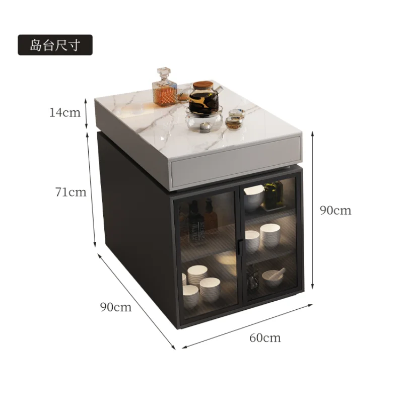 

Независимый островный шкаф, островный стол из каменной плиты, встроенный бытовой барный шкаф, обеденный боковой шкаф шириной 90, шкафчик для чая