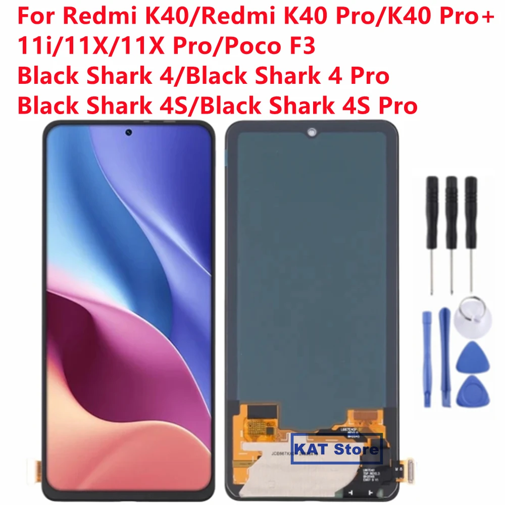 

For Xiaomi Redmi K40 K40 Pro K40 Pro+11i 11X 11X Pro Poco F3 Black Shark 4 4 Pro 4S 4S Pro LCD Digitizer Assembly Replacement