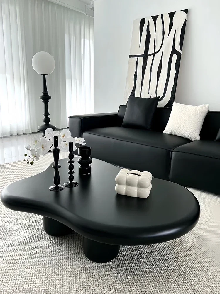 

French Black Cloud Coffee Tea Table Cream Simple Modern Living Room Creative Irregular Light Luxury Side Table Furniture