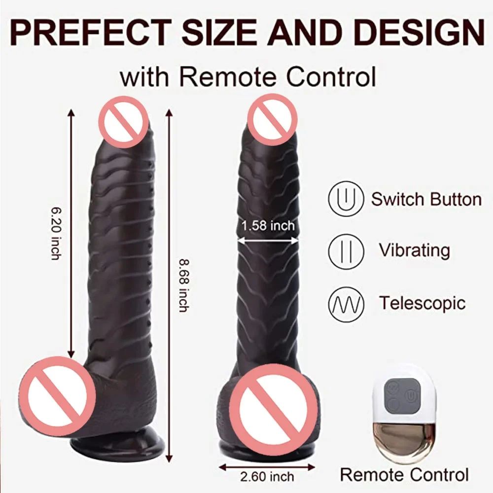 Big Suction Dildo G Spot Anal Masturbator Female Telescopic Dildo Vibrators for Women Men Realistic Penis Wireless Huge Toys