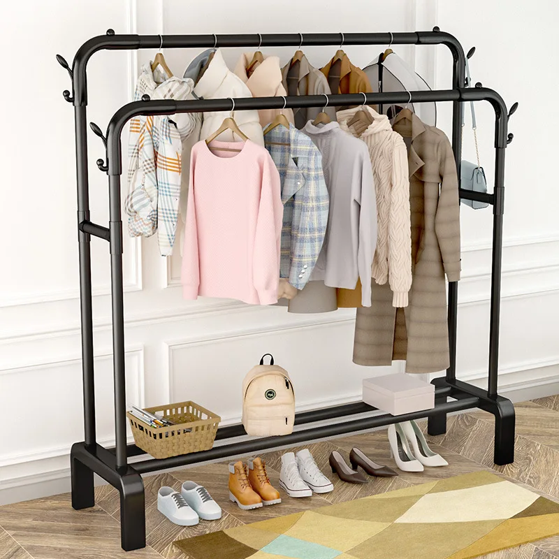 Clothes Hanger Coat Rack Waterproof Drying Racks Wardrobe Closet Shoe Rack Indoor Floor Hanger Storage