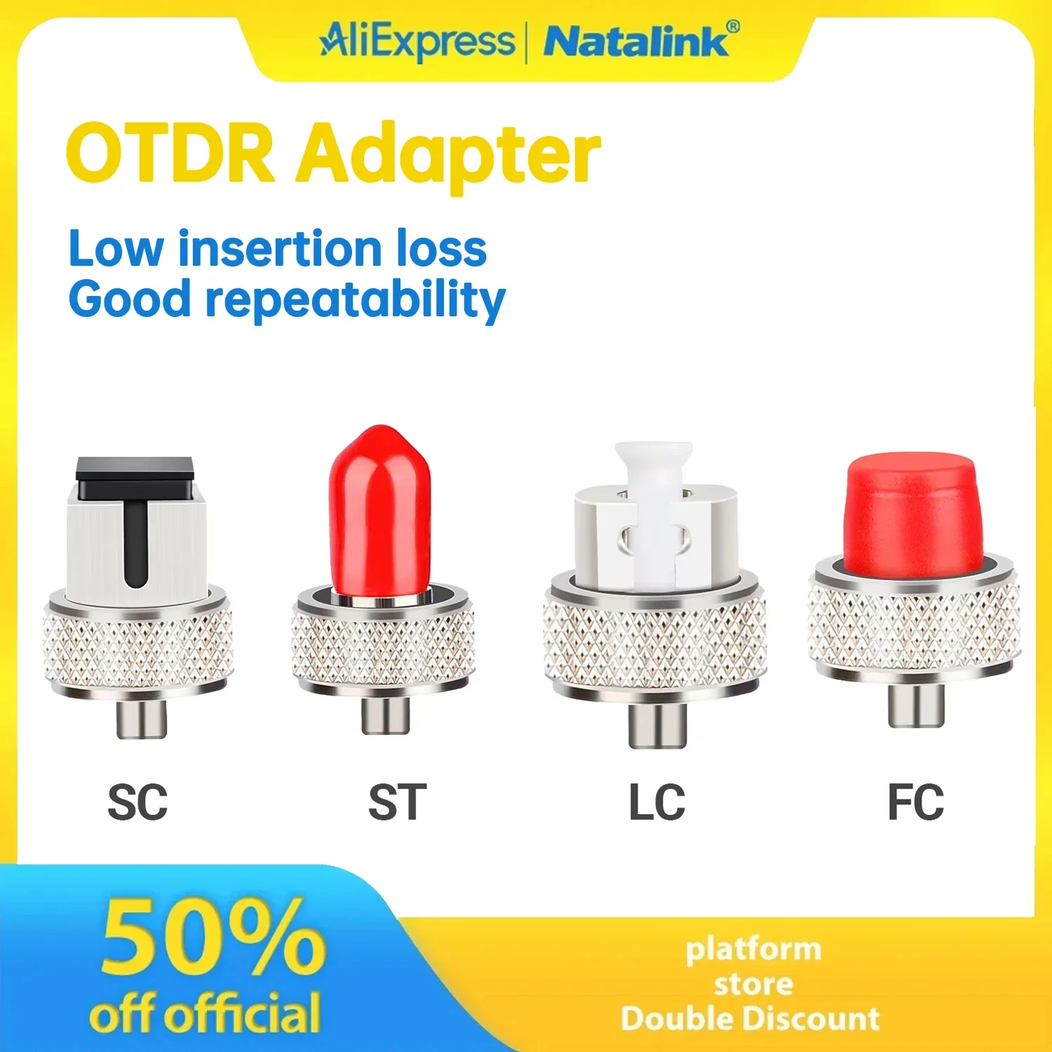 

Natalink OTDR Fiber Adapter FC ST SC LC Transfer Connector for Optical Time Domain Reflectometer