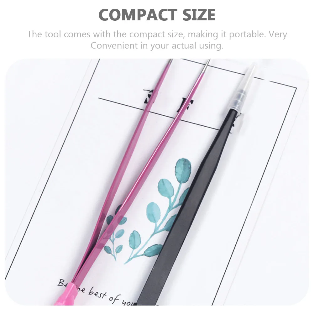 

2pcs Nail Tweezers Stainless Manicure Tools for Art Professional Use Nail Patch Embossing Easy Portable