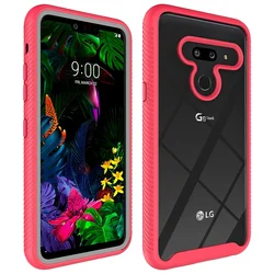2 in 1 Hybrid Rugged Armor Shockproof Phone Case For LG G8 ThinQ 6.1 inches Soft TPU Frame Hard Plastic Transparent Back Cover