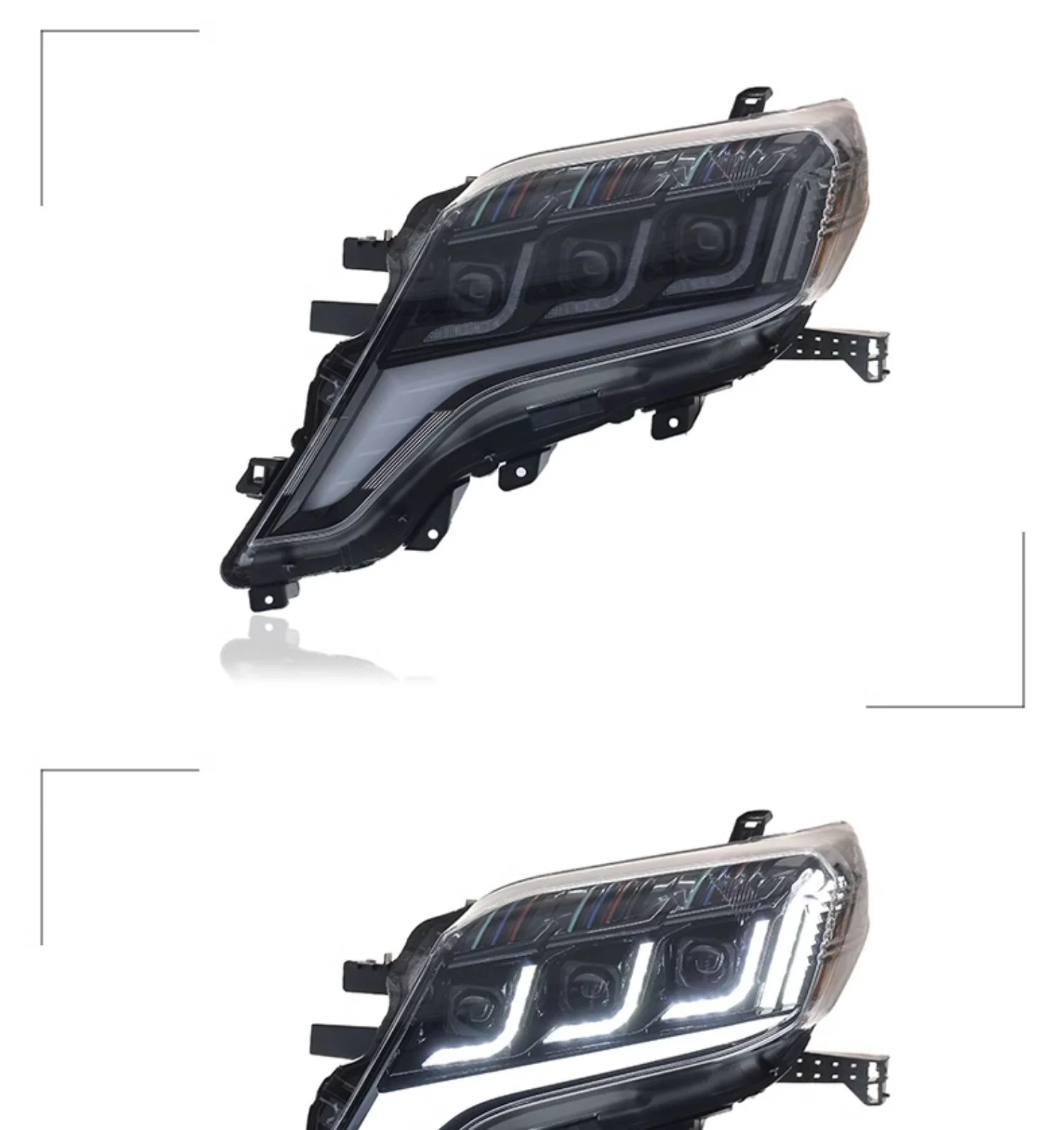 

for 14-17 Toyota Prado Modified Headlight Assembly Prado Lens Daytime Running Lights and Flowing Turn Land Cruiser