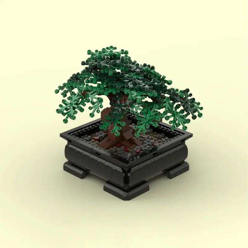 MOC building blocks set tree green plant bonsai tree building blocks children's toys gift