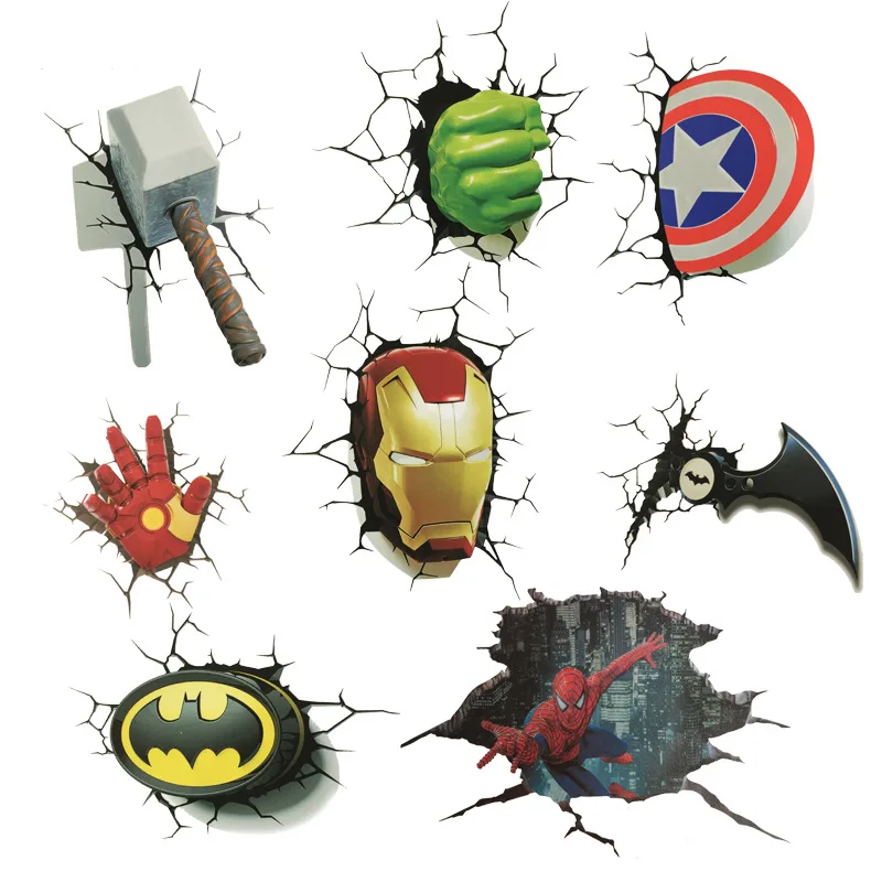 Wonder Strips De Avengers Film 3d Auto Stickers Kleurstickers Gepersonaliseerde Kras Decoratieve Stickers Kinderspeelgoed.