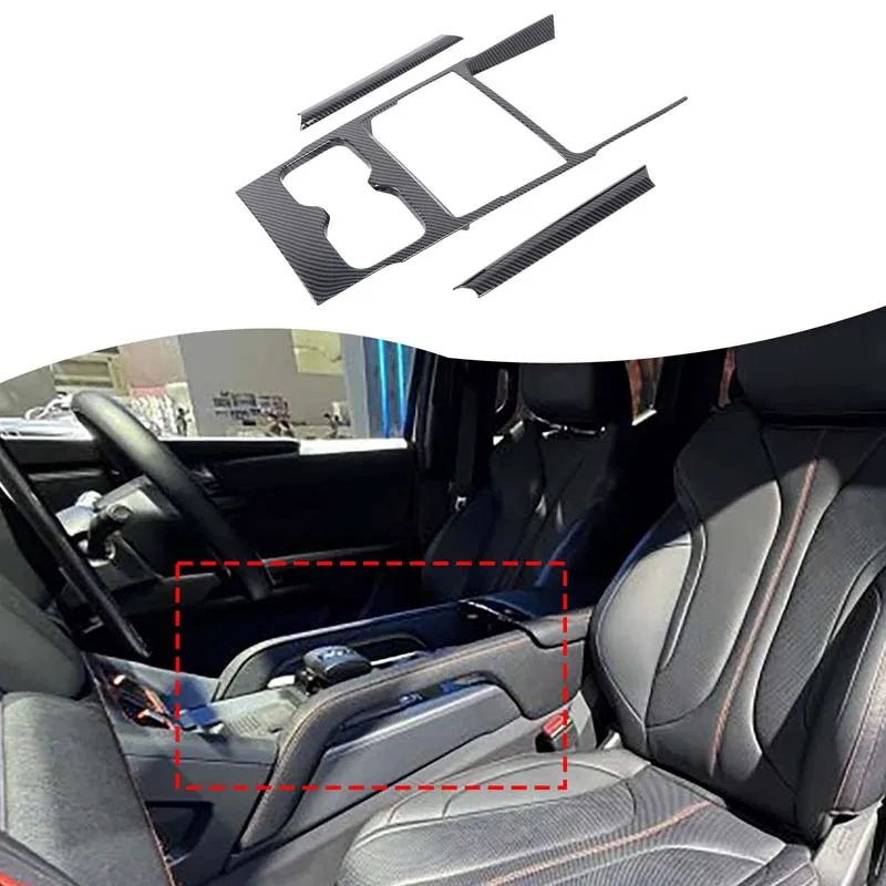 

For BYD Shark 2024+ Central Control Panel Protector Cover Frame Interior Decorative Trim Cover ABS Carbon fiber pattern