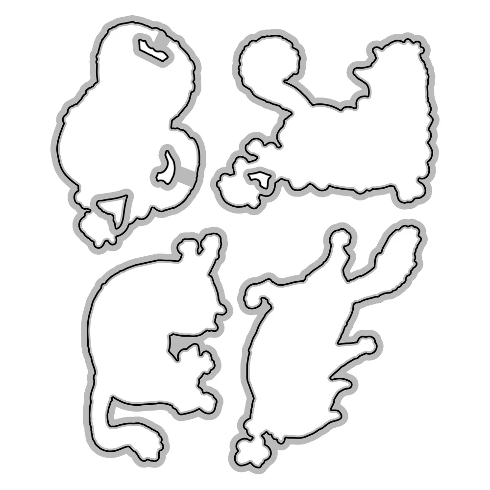 MangoCraft Cute And Funny Fatty Cats Clear Stamp Cutting Dies DIY Scrapbooking Metal Cut Dies Silicone Stamps For Cards Diary