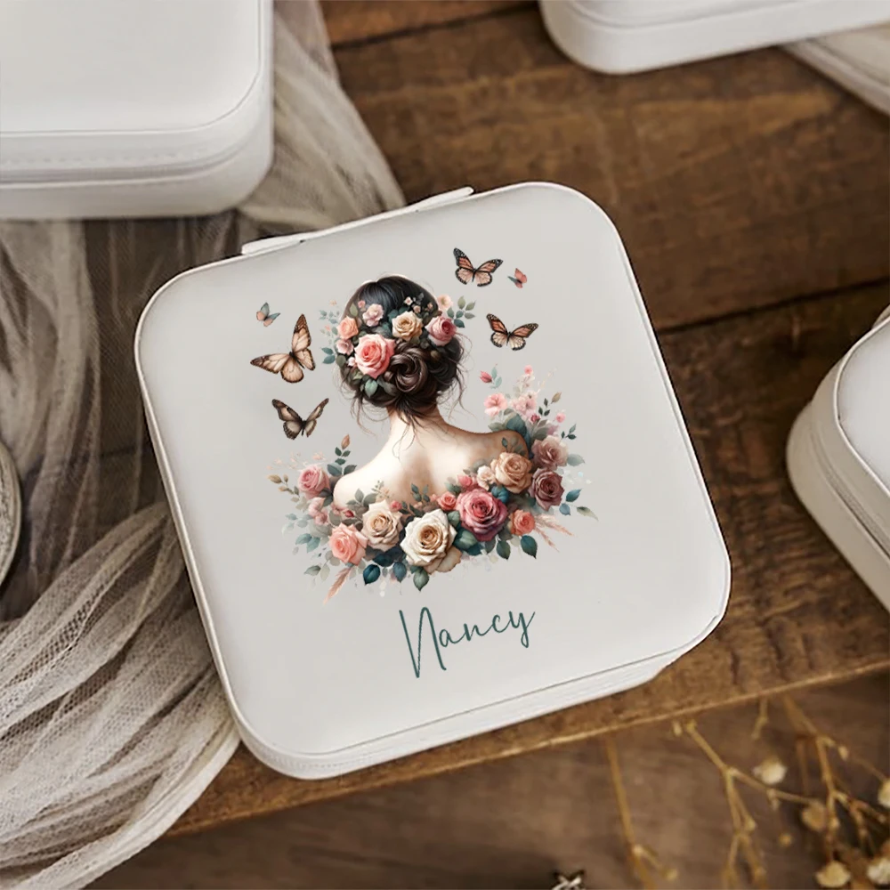 Personalisierte Schmuckschatulle mit Namen und Text, individuelles Hochzeitsgeschenk, geeignet für Hochzeiten, Muttertag und Geburtstage