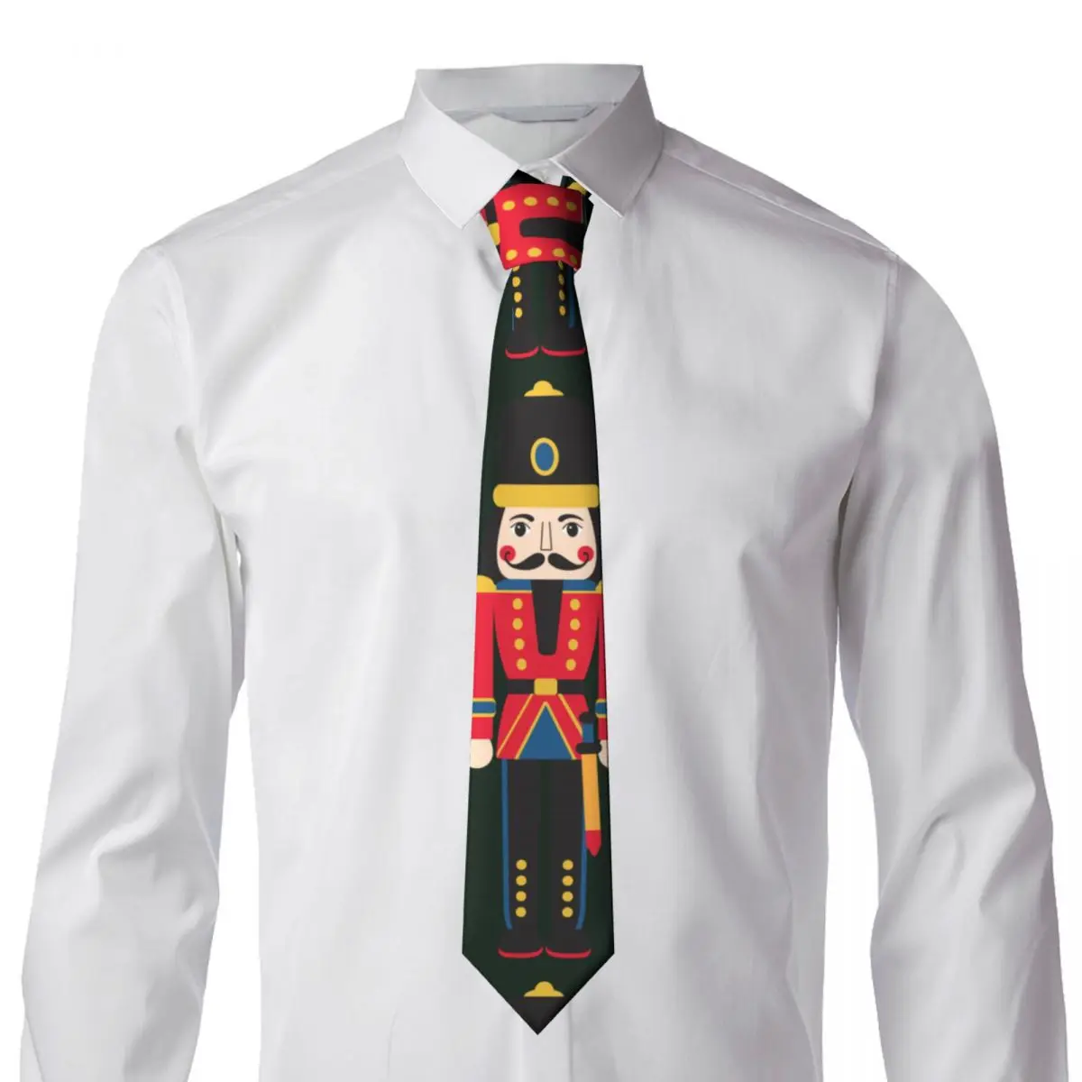 Formal Nutcracker Doll Neck Tie Men Personalized Silk Cartoon Christmas Soldier Toy Necktie for Wedding Gravatas