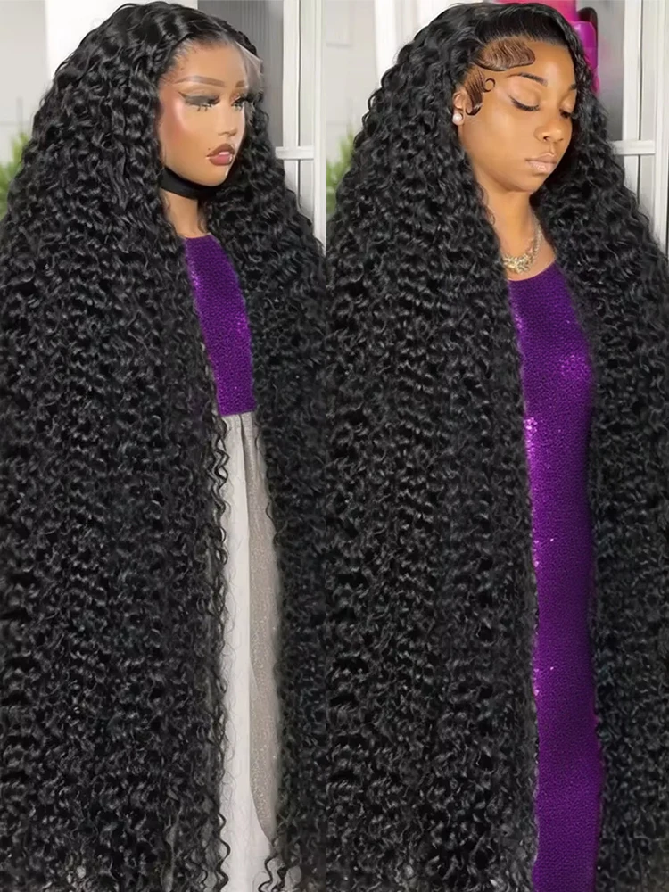 

300% Парики с глубокими волнами 13x6 HD Прозрачные кружевные фронтальные парики 40 46 дюймов 13x4 360 Водные вьющиеся парики из натуральных волос на кружеве для женщин