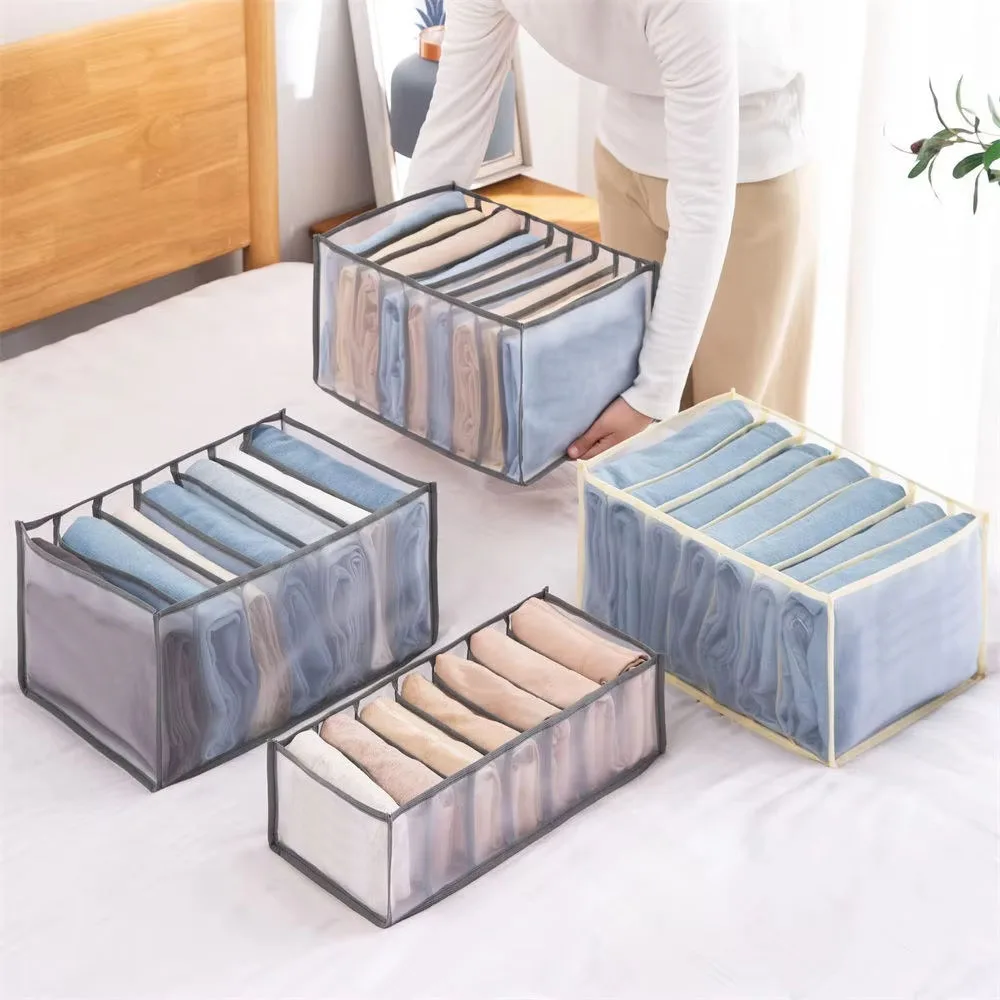 Organizer Panties Socks Storage Boxes Wardrobe Pants Clothes Underwear Drawers jeans Clothes Separator Bra Folding Divider