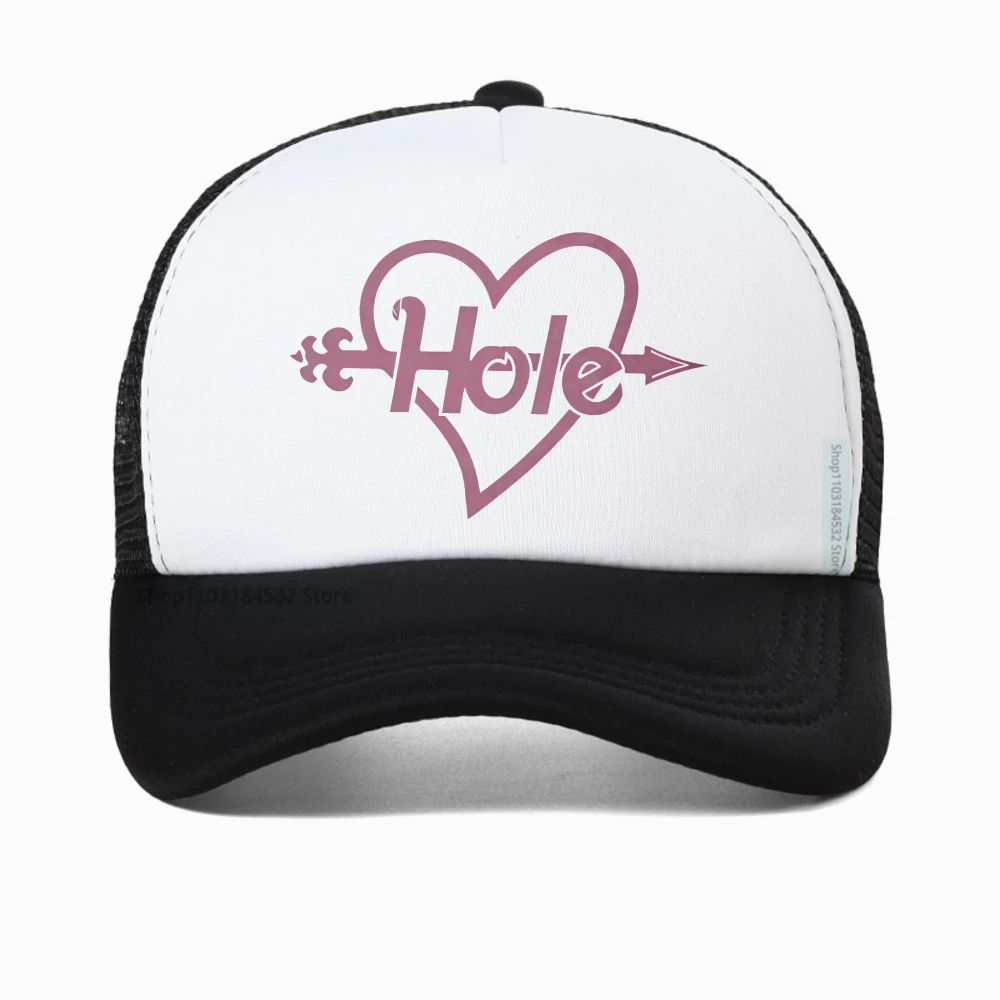 

Alternative Rock Band Hole Pink Heart and Arrow Graphic Print baseball cap Cobain Same Style snapback hat unisex adjustable hats
