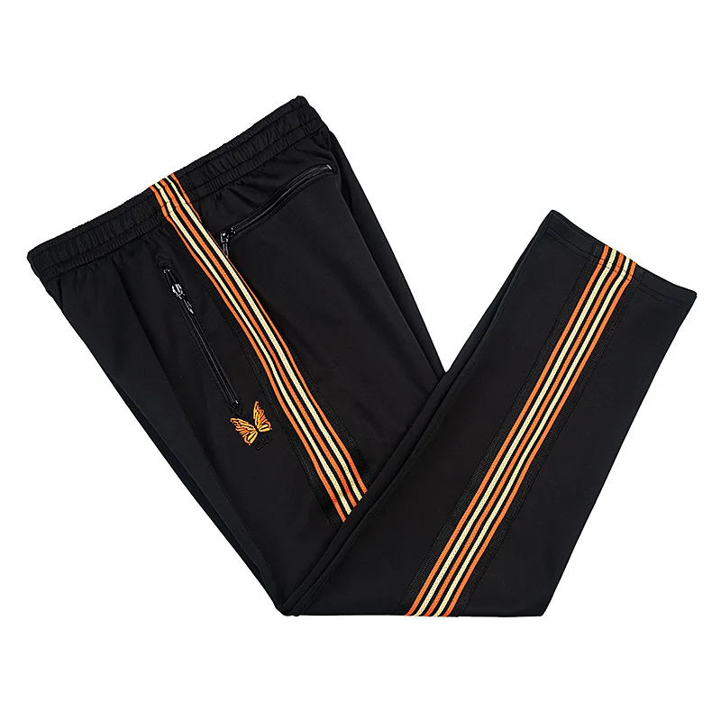 

New Black Embroidery Logo Side Edge Stripe Weaving Pants Men Woman Fashion Street Loose Casual Joggers Sweatpants