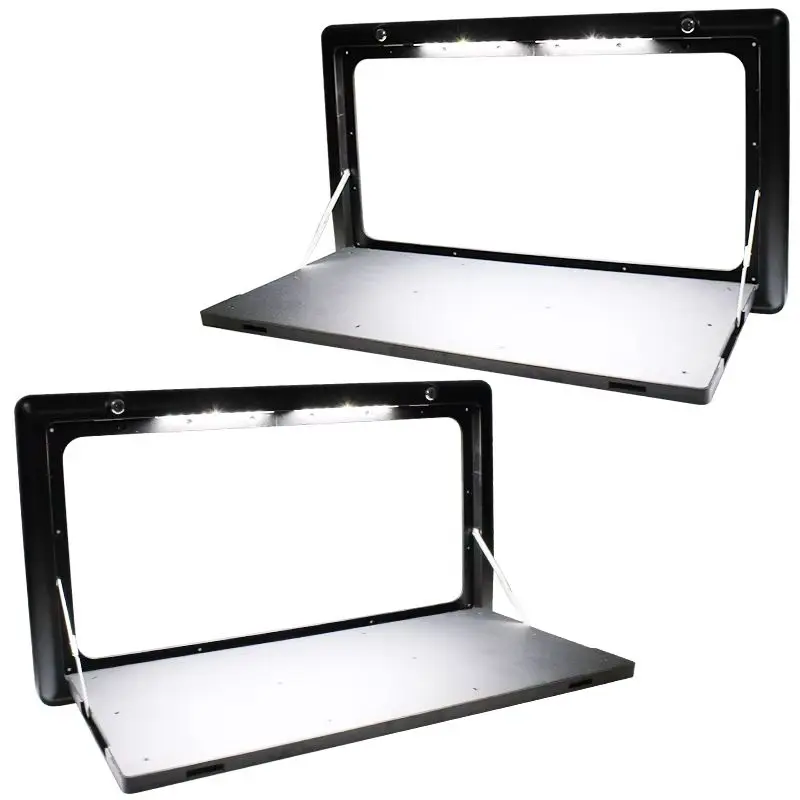 

Outdoor picnic wall mounted table, lockable camping car 800 * 450mm RV folding table, with LED lights