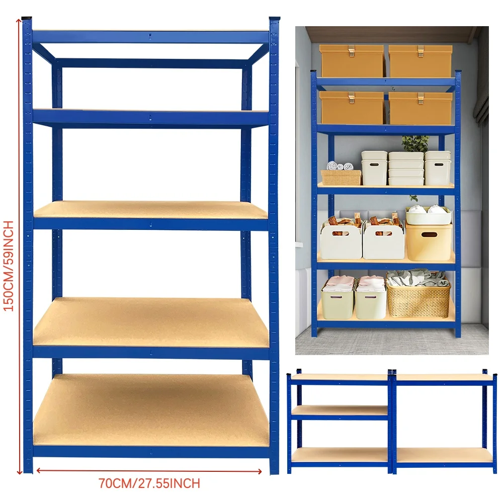 5 Shelves,Storage Shelves,Adjustable Shelves,Easy to Assemble,Total Capacity 875KG,Shelving Unit for Garages and Sheds,Home image 3