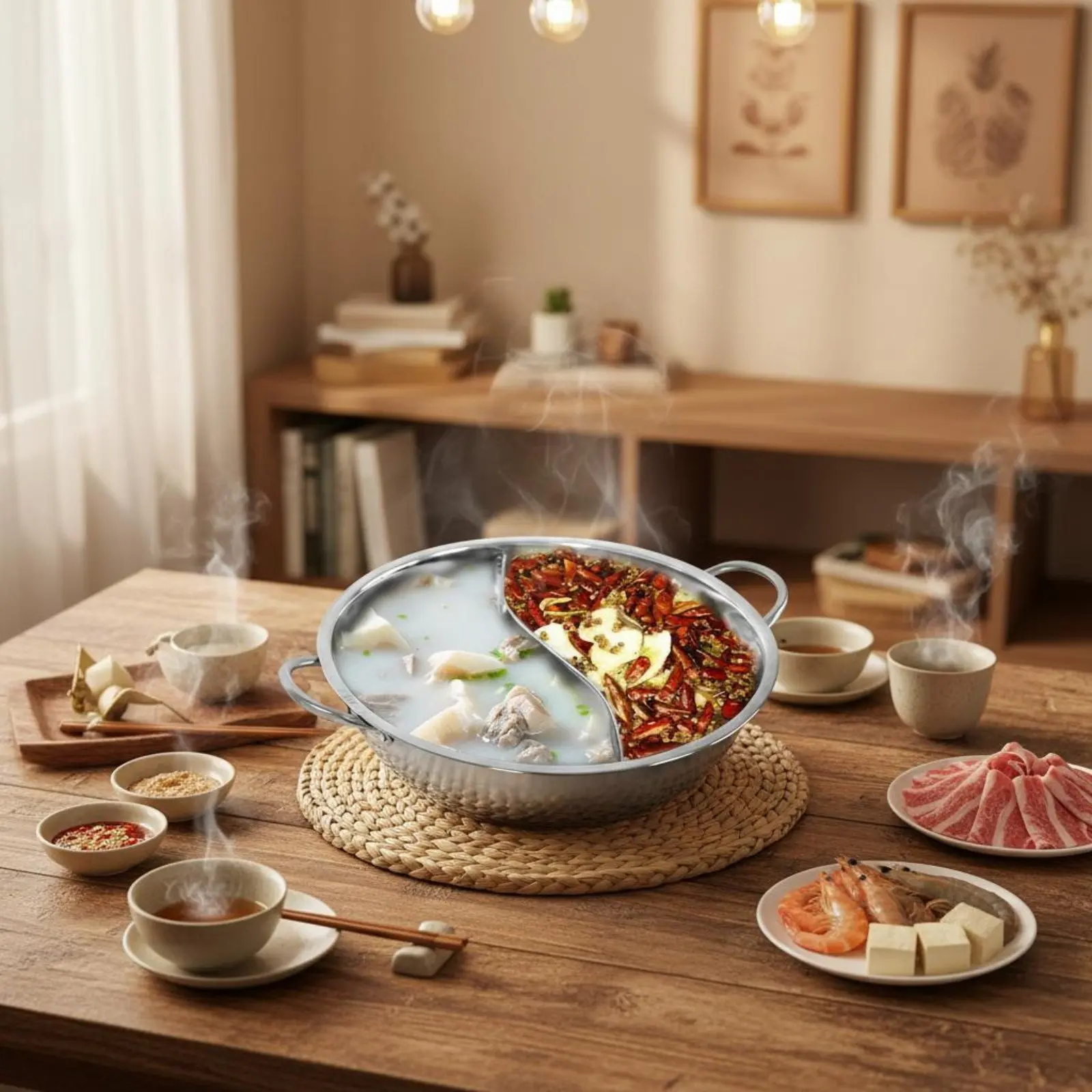 Yin Yang Hot Pot Long-Lasting Kitchenware for Home, Restaurant