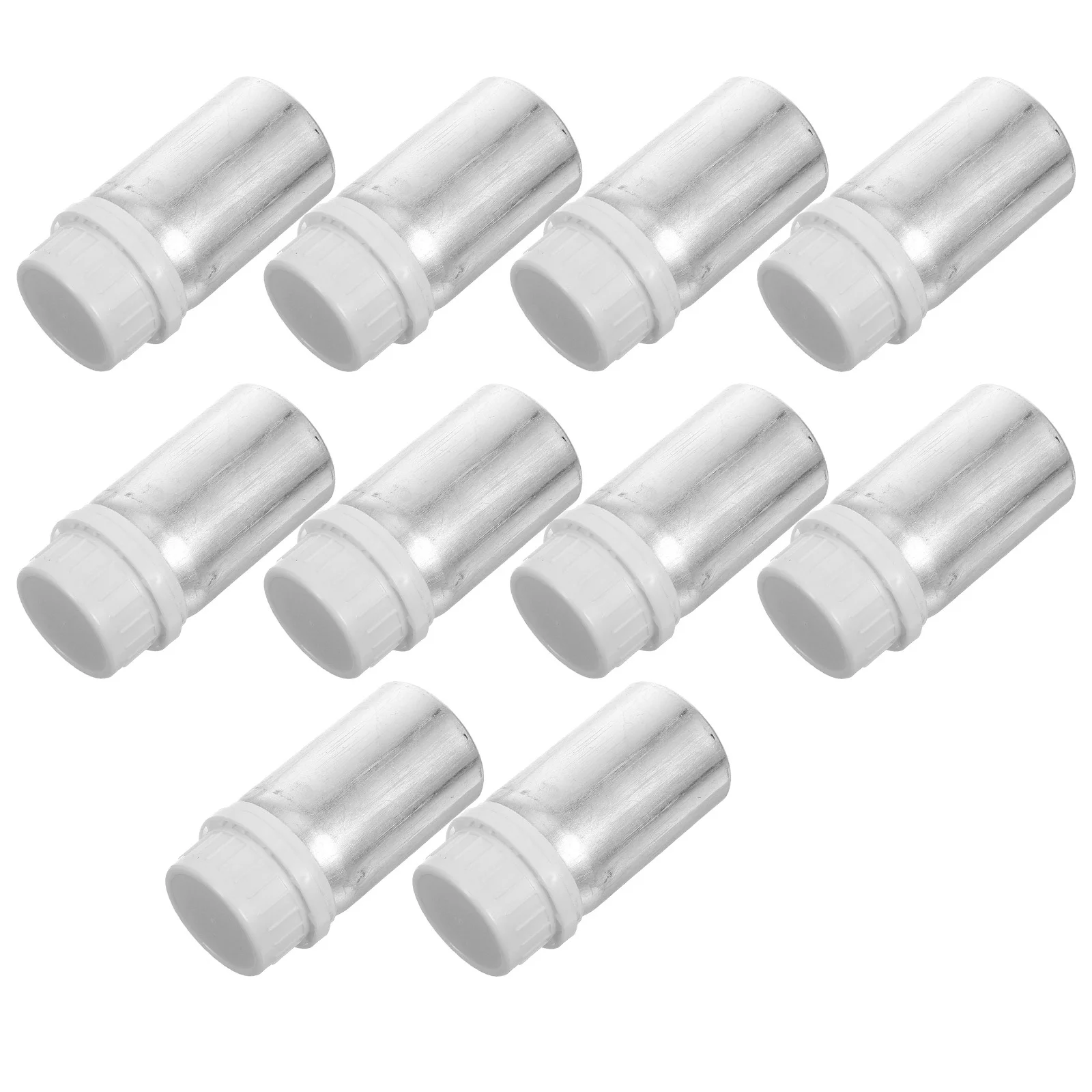 10 قطعة زجاجات عينة الألومنيوم المصقول 50 مللي غطاء برغي قوارير مضادة للسرقة مانعة للتسرب لعينة السائل الكيميائي والمعمل