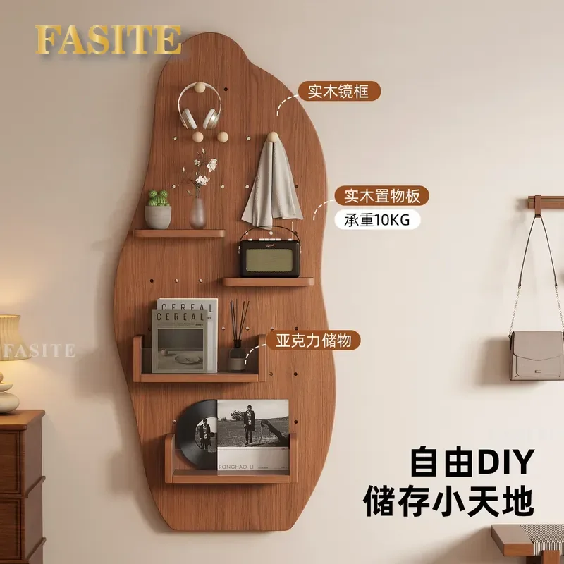 For Door Integrated Full Length Mirror Hidden Push Pull Solid Wood Hole Plate Space Saving Bedroom Furniture Girls Room Decor