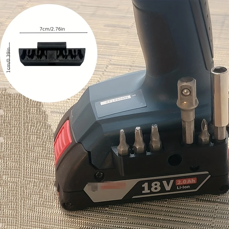 Bit Holder for Impact Driver, Holds 6 Bits with 5.5mm Screw Hole, Easy Installation, Sturdy Compact Tool Organizer
