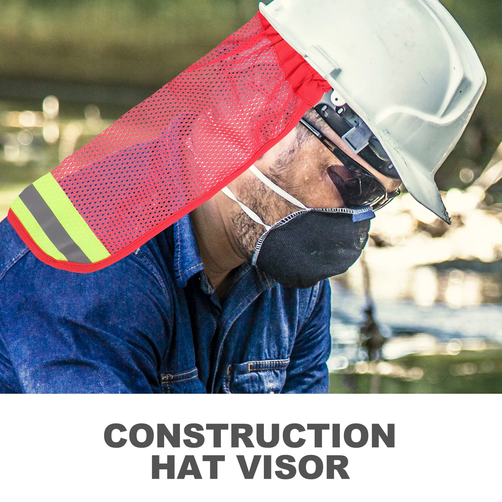 

2pcs Safety Hat Neck Shade with Elastic Band for Construction Hard Hat Visor Sun Protector Mesh Breathable Lightweight