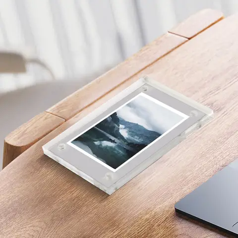 투명 아크릴 사진 프레임 마그네틱 포스터 디스플레이 스탠드 3 + 3mm 포스터 태그 디스플레이 스탠드 홈 장식에 대 한 데스크탑 장식
