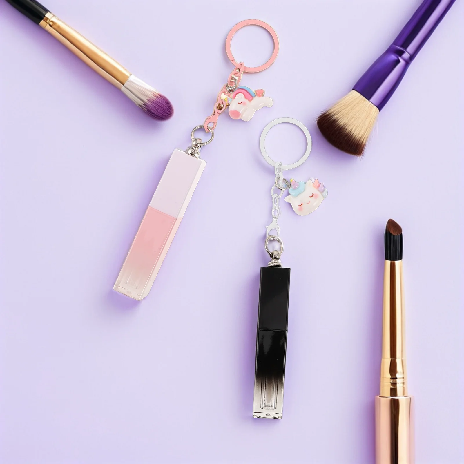 4개 투명 립글로스 튜브 3ml 그라데이션 리필 가능한 빈 병 DIY 립스틱 립글레이즈 수제 용기