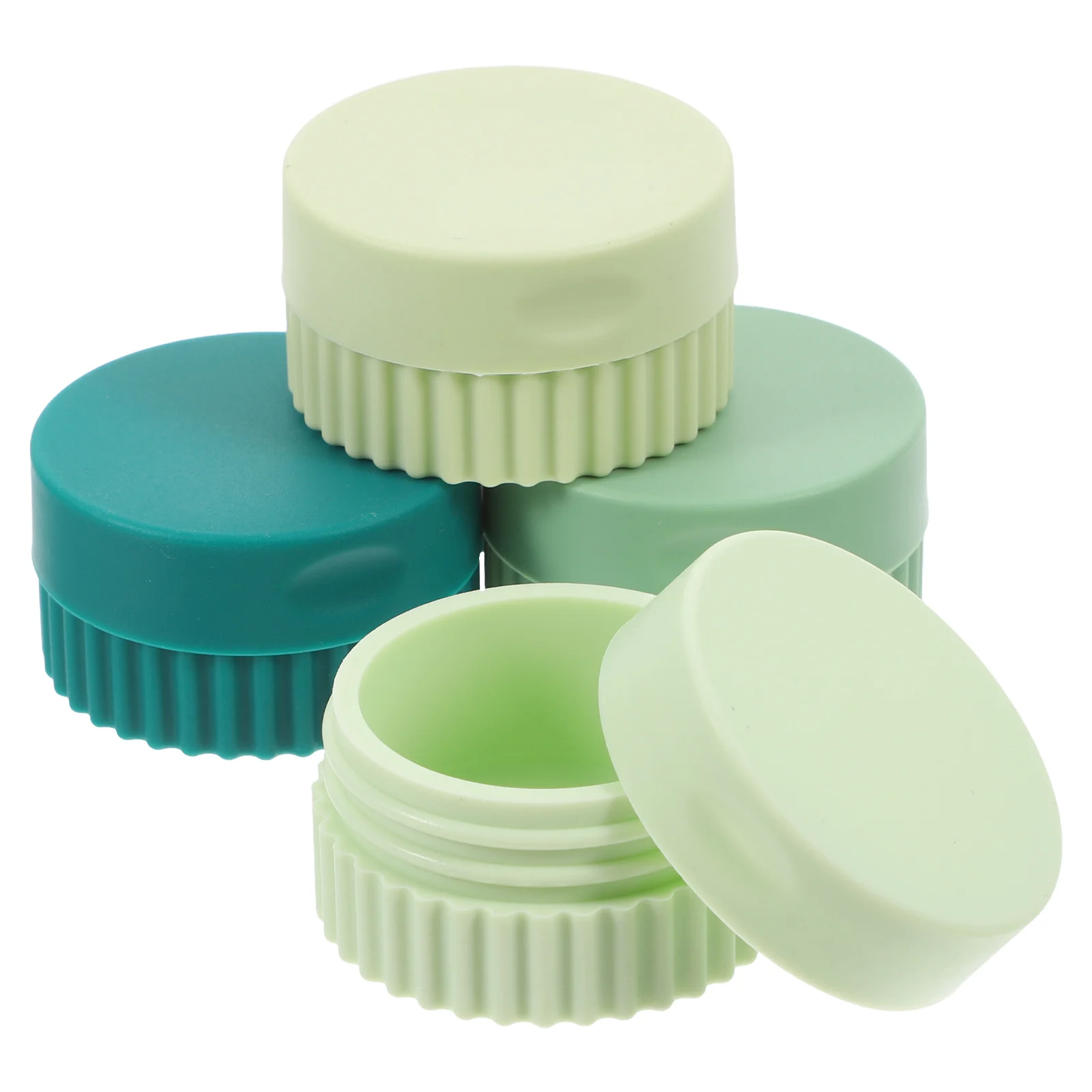 

4Pcs Travel Pill Organizer Silicone Jars Weekly Medication Storage Assorted Colors Portable Case Weekly Pill Organiser