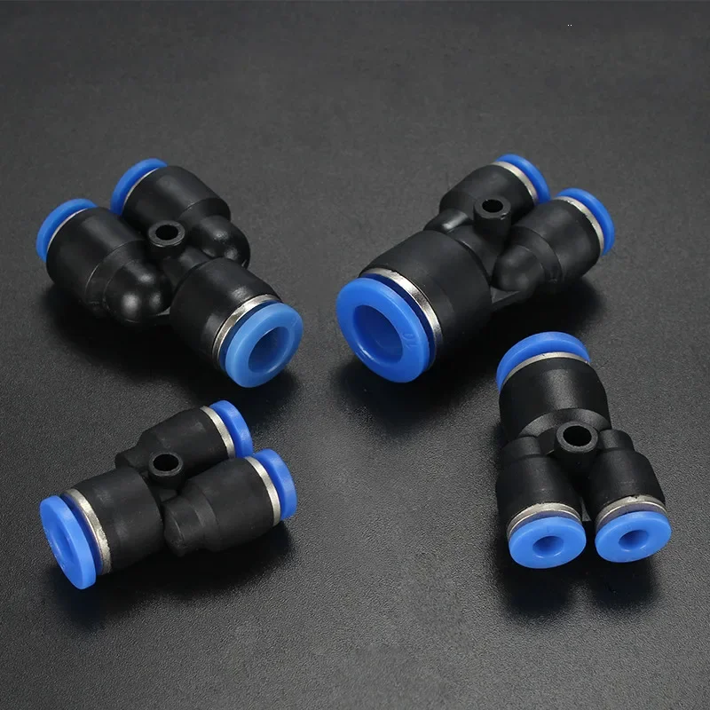 Pneumatic Y Type Three Way Variable Diameter Quick Plug Connector PW6-4 PW8-6 PW10-8 PW12-10 Pneumatic Fitting Reducer Tee Joint